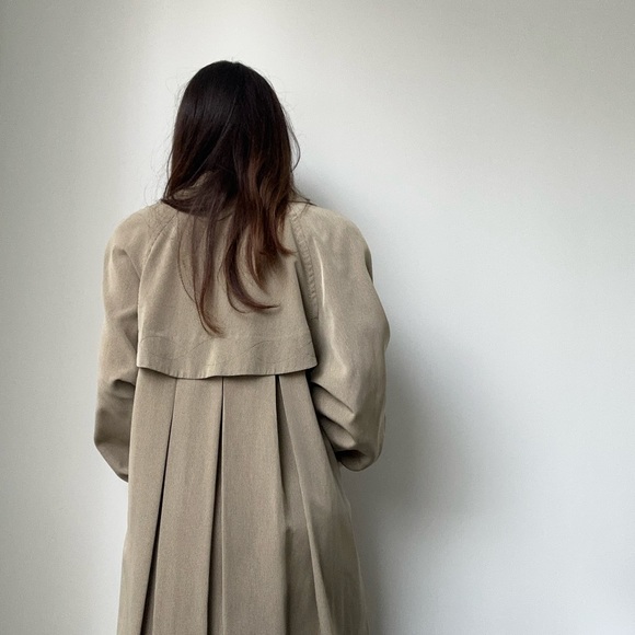 Vintage Yellow Gingham Trench Coat - Picture 2 of 4